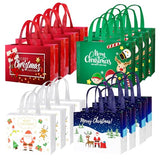 IPQXE 16 Pack Large Christmas Gift Bags - Reusable Christmas Tote Bags Non-Woven, Xmas Shopping Bags with Handles, for Christmas Treat Bags, Gifts Wrapping, Xmas Party Supplies 12.8'' X 9.8'' X 4.5''…