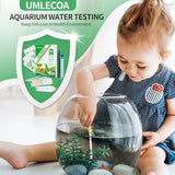 Umlecoa 10 in 1 Aquarium Ammonia Test Kit - Ammonia Fish Tank Test Strips - 150 Aquarium Test Strips with Test Tube & Thermometer - Fast Testing Ammonia and 9 More for Aquarium/Pond/Pool