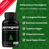 Pycnogenol French Maritime Pine Bark Extract | Premium Circulation Complex | Blood Flow, Nitric Oxide Production | Superior Absorption, Results with Black Pepper Extract | Vegan, Non-GMO | 60 Capsules