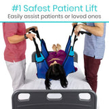 Vive Patient Lift Sling - Transfer Blanket for Bed Positioning and Lifting - Large Medical Device for Bariatric, Nursing, Caregiver, Elderly, Disabled, Full Body and Bedridden - Mesh with Handles