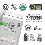 Sunwarrior Vegan Protein Powder USDA Organic | BCAA Sugar Free Gluten Free Non-GMO Dairy Free | Chocolate 20 Servings | Sport Organic Active Protein