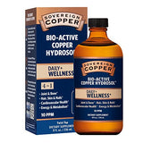 Sovereign Copper Bio-Active Colloidal Copper Hydrosol, Daily+ 4-in-1 Wellness Supplement for Joint and Bone*, Hair, Skin and Nails*, Cardiovascular Health* and Energy and Metabolism Support*, 8oz