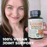 Vegan Glucosamine Chondroitin, Phytodroitin MSM Supplement Capsules. Joint Support Supplement Without Shellfish. 100% Vegan, Non-GMO & Plant-Based. Knees, Joint Health & Inflammation Balance. 90 Caps