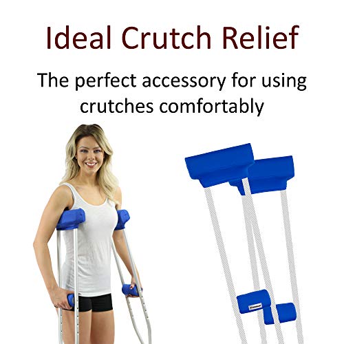 Crutcheze Premium USA Made Crutch Pad and Hand Grip Covers | Comfortable Underarm Padding Washable Breathable Moisture Wicking Orthopedic Products Accessories (Blue)