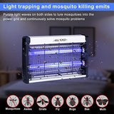 Electric Bug Zapper Indoor Insect Killer with Replacements Bulbs 20W Blue Light Powerful 2800V Attract Fly and Mosquito Traps with Circuit No Load Protection Outdoor Plug in Pest Control (2 Pcs)