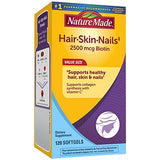 Nature Made Hair Skin and Nails with Biotin 2500 mcg, Dietary Supplement For Healthy Hair Skin and Nails Support, 120 Softgels, 120 Day Supply