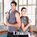 LiBa Back and Neck Massager - Trigger Point Massage Tools for Pain Relief and Self Massage Hook Therapy Handheld Back Neck Shoulder Massager Navy - Gift for Women & Men