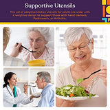 Special Supplies Premium Stainless Steel Weighted Flatware for Parkinson's Patients- Adaptive Silverware for Adults with Hand Tremors-Wide Non-Slip Grip, Easy to Clean -Weighted Silverware For Elderly