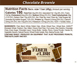 NuGo Fiber D'lish Variety Chocolate Brownie & Peanut Chocolate Chip, 12g High Fiber, Vegan, 5 Bars Each, 10 Count
