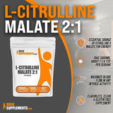 BULKSUPPLEMENTS.COM L-Citrulline Malate 2:1 Powder - L Citrulline Malate Supplement, Citrulline Malate Powder - Unflavored & Gluten Free - 3g per Servings, 167 Servings, 500g (1.1 lbs)