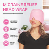 2 Pack Migraine Relief Ice Head Wrap Headache and Migraine Hat | Cold Gel Head Ice Pack with Face and Eye Mask Compress for Cooling Migraine Relief - Tension Headache Relief, Sinus Pressure Relief