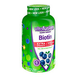 vitafusion Extra Strength Biotin Gummy Vitamins, Berry Flavored, 5,000 mcg Biotin Vitamins, America’s Number 1 Gummy Vitamin Brand, 50 Day Supply, 100 Count (Packaging may vary)