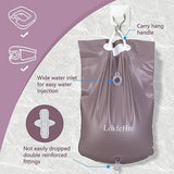 LOKFEHRE Bedside Shower Water Bag - 2.5 GL Portable Water Shower Bag For Hair Washing In Bed. Use with Inflatable Shampoo Basin, Inflatable Hair Washing Basin, Inflatable Bathtub For Elderly (Brown)