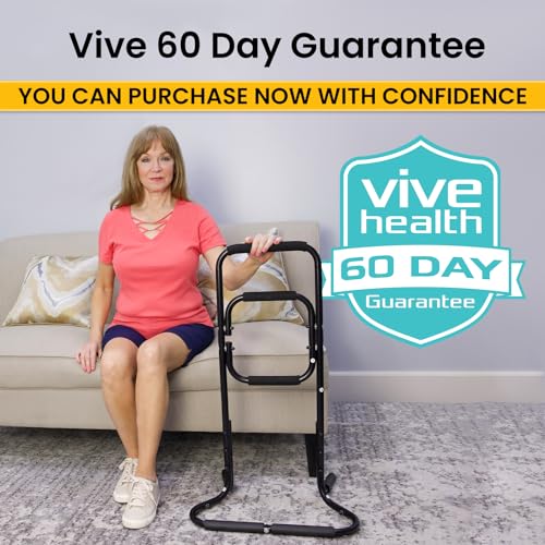 Vive Chair Stand Assist for Elderly - Portable Standing Up Assistance for Seniors - Self Lift Aid Disabled & Handicap Fall Prevention - Padded Cane Bars Help You Get Up from Couch, Bed, & Floor