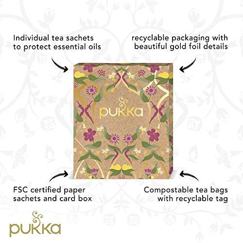 Pukka Organic Gift Set Tea Bags, Support Herbal Tea Bags Variety Pack, 45 Tea Bags