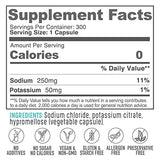 Klaralyte Buffered Electrolyte Salt Capsules, 300 Capsules Value Size, Sodium & Potassium Dietary Supplement