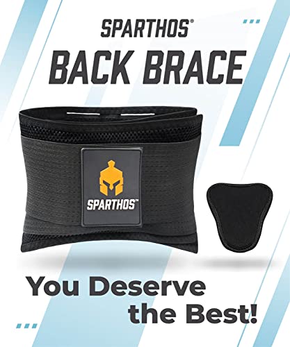 Sparthos Back Support Belt - Immediate Relief from Back Pain, Sciatica, Herniated Disc - Breathable Brace With Lumbar Pad - Lower Backbrace For Home & Lifting At Work - For Men & Women - (Small)