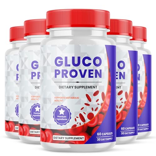 (5 Pack) Gluco Proven Capsules Advanced Formula Supplement - Gluco Proven Healthy Support Formula Supplement Pills Glucose Proven (300 Capsules)