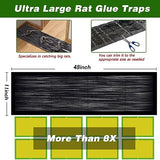 12 Pack Extra Large Glue Traps for Mice and Rats, Heavy Duty Rat Glue Traps, Super Sticky Mouse Glue Traps, Sticky Traps for Mice and Rats, Snake Glue Traps, Rat Traps for Indoor Outdoor (48" x 11")