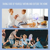 Buzbug Electric Fly Swatter, Type-C Rechargeable Bug Zapper Racket with Charging Base, Foldable Bug Zapper for Indoor and Outdoor, Mosquito Swatter with Blue-Purple Working Light