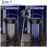 Solar Bug Zapper for Outdoor & Indoor, USB Rechargeable Mosquito Killer Lamp with UV Light, 4500V Electric Fly Traps, Insect Zapper for Patio, Home, Backyard, Garden, Camping