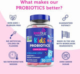 lovebug PROBIOTICS for Kids | Multi-Strain 10 Billion CFU | Constipation & Stomach Discomfort | Sugar Free | Ages 4+ | Natural Berry Flavor | 30 Chewables