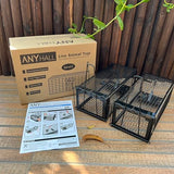 Anyhall 2-Pack Rat Traps Humane Live Mouse Vole Chipmunk Trap Cage for Indoors and Outdoors (Black)