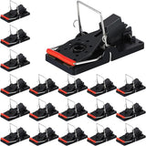 Qualirey 18 Pcs Mouse Traps Plastic Mice Trap House Indoor Rat Trap Quick Effective Safe Mouse Traps for Warehouse Garden Kitchen 3.86 x 1.81 x 2.17 Inch (Black,Red)