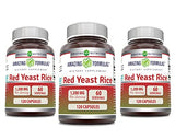 Amazing Formulas Red Yeast Rice 1200mg Per Serving Capsules Supplement | Non-GMO | Gluten Free | Made in USA (120 Count | 3 Pack)