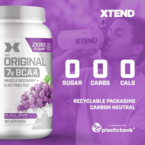 XTEND Original BCAA Powder 7g BCAA and 2.5g L-Glutamine, Sugar Free Post Workout Muscle Recovery Drink with Amino Acids for Men & Women, 90 Servings