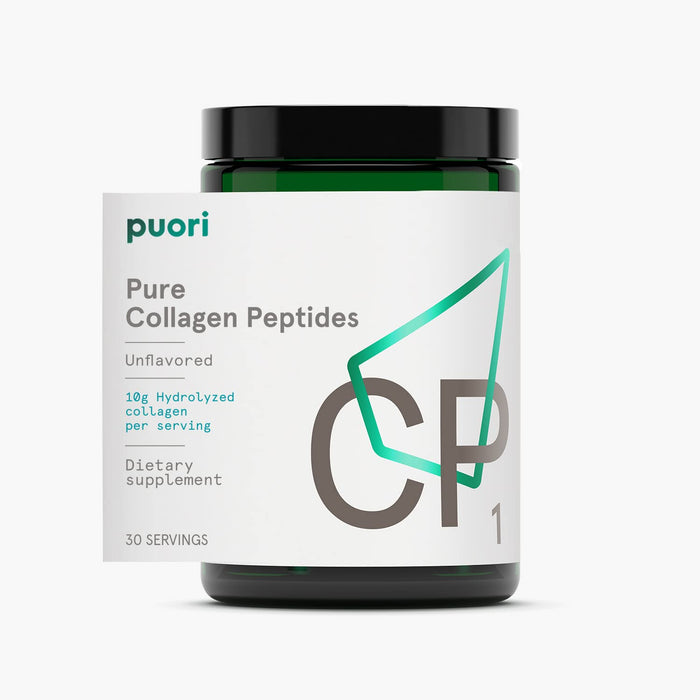 Puori - CP1 Pure Collagen Peptides Powder - Hair, Skin, Nails - Joint, Bones Support - Hydrolyzed Protein, Unflavored, 30 Servings