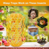 Sancodee 2 Pcs Wasp Trap Outdoor Hanging, Insect Catcher for Wasps and Carpenter Bees, Bee Killer Sticky Bug Boards Yellow Jacket Trap with Bait Reservoir, Non-Toxic Reusable Wasp Hornet Trap (Orange)