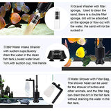 AQQA Aquarium Gravel Cleaner Kit,6 in 1 Electric Fish Tank Vacuum Cleaning Tools Water Changer,Multifunction Wash Sand Filter Water Circulation 110V 60Hz/ 20W 320GPH