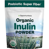 Opportuniteas Organic Inulin Powder - Prebiotic Fiber Made from Blue Agave - Support Digestion, Regularity & Gut Health - Natural Detox Cleanse - Non GMO, Vegan, & Gluten Free-6 oz