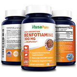 NusaPure Benfotiamine 300mg 180 Veggie Caps (Non-GMO,Vegan & Gluten-Free) with Bioperine