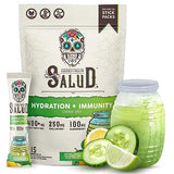 Salud 2-in-1 Hydration and Immunity Electrolytes Powder, Cucumber Lime - 15 Servings, Agua Fresca Drink Mix, Elderberry, Dairy & Soy Free, Non-GMO, Gluten Free, Vegan, Low Calorie, 1g of Sugar