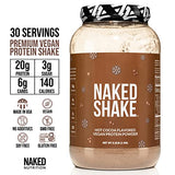 NAKED nutrition Naked Shake - Hot Cocoa Protein Shake - Plant Based Protein Powder with Mct Oil - Gluten-Free, Soy-Free, No Gmos Or Artificial Sweeteners - 30 Servings