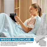 Wesiti 2 Pcs Wedge Pillow Cover for Bed Wedge Pillow Case Fits Wedges up to 27 x 27 x 8 inch for Home Sleeping Supplies (Light Gray)