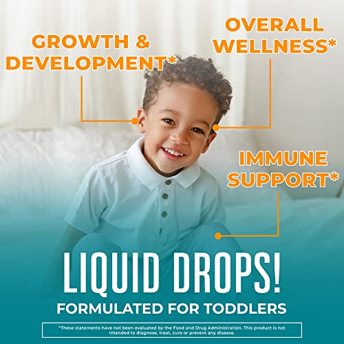 Multivitamin & Multimineral with Iron for Toddlers by MaryRuth's | USDA Organic | Sugar Free | Multivitamin Liquid Drops for Kids Ages 1-3 | Immune Support | Vegan | Non-GMO | 2 Fl Oz