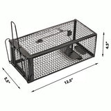 Anyhall 2-Pack Rat Traps Humane Live Mouse Vole Chipmunk Trap Cage for Indoors and Outdoors (Black)