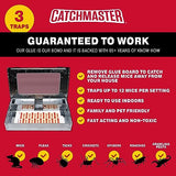 Catchmaster Pro Series Multi-Catch Mouse Trap 3-Pack, Humane Mouse Traps Indoor for Home, Rat Trap Outdoor with Replaceable Glue Boards, Pet Safe Pest Control, Live Trap for Garage & Shed