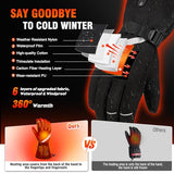 Heated Gloves, Heated Gloves for Men Women Rechargeable Electric Waterproof Thermal Warm Work Winter Gloves Hand Warmers for Cold Weather Work Hunting Fishing Running Cycling Hiking Skiing Motorcycle