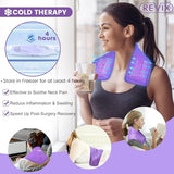 REVIX XL Neck Ice Pack Wrap for Pain Relief, Cervical Ice Pack for Injuries Reusable Gel Cold Pack for Neck Injury, Swelling, Bruises, Inflammation, Hot and Cold Compress for Neck Shoulders Purple