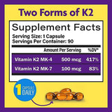 InnovixLabs Full Spectrum Vitamin K2 with MK-7 and MK-4, All-Trans Bioactive K2, 600 mcg K2 per Pill, Soy & Gluten Free, Non-GMO, 90 Capsules, Supports Healthy Bones & Arteries