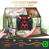 X-PEST Ultrasonic Rodent Repellent Indoor, Powerful Mouse Repellent with Remote Control, 3-in-1 Ultrasonic& PIR& Strobe Light, Ultrasonic Pest Repeller for Rodent/Mouse/Squirrel/Roach