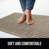 Gorilla Grip Ultra Absorbent Moisture Guard Doormat, Absorbs Up to 1.7 Cups of Water, Stain and Fade Resistant, Spiked Rubber Backing, All Weather Mats Capture Dirt, Indoor Outdoor, 29x17, Beige