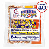 Great Northern Popcorn Company Antique Style Popcorn Popper, 8 oz Packs, Kernels, Pack of 40