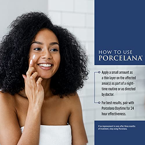 Porcelana Nighttime Cream - Fades Dark Spots, Acne Scarring, Melasma & Other Discoloration - Evens Facial Tone - Extreme Moisturizer with Vitamins & Antioxidants (3 oz, Pack of 1)