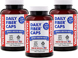 Yerba Prima Daily Fiber Capsules – 180 Caps (Pack of 3) - Soluble Dietary Fiber Supplement - Colon Cleanse - Gut Health - Constipation Relief – Vegan, Non-GMO, Gluten-Free