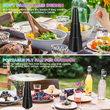 chemotex Fly Fan for Tables Fly Fan for Outdoor Keeps Flies Away Fly Repellent Fans for Outdoor Table Top Bug Repellent Fan with Holographic Blades for Outside, Picnic (Black, 3Packs)